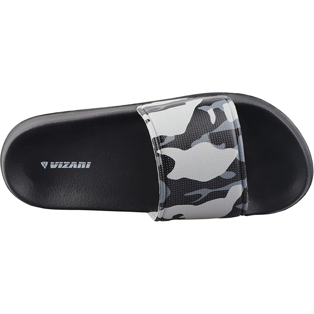 Youth Camo Soccer Slide Sandals - Black