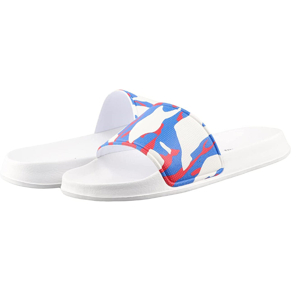 Adult Camo Soccer Slide Sandals - White