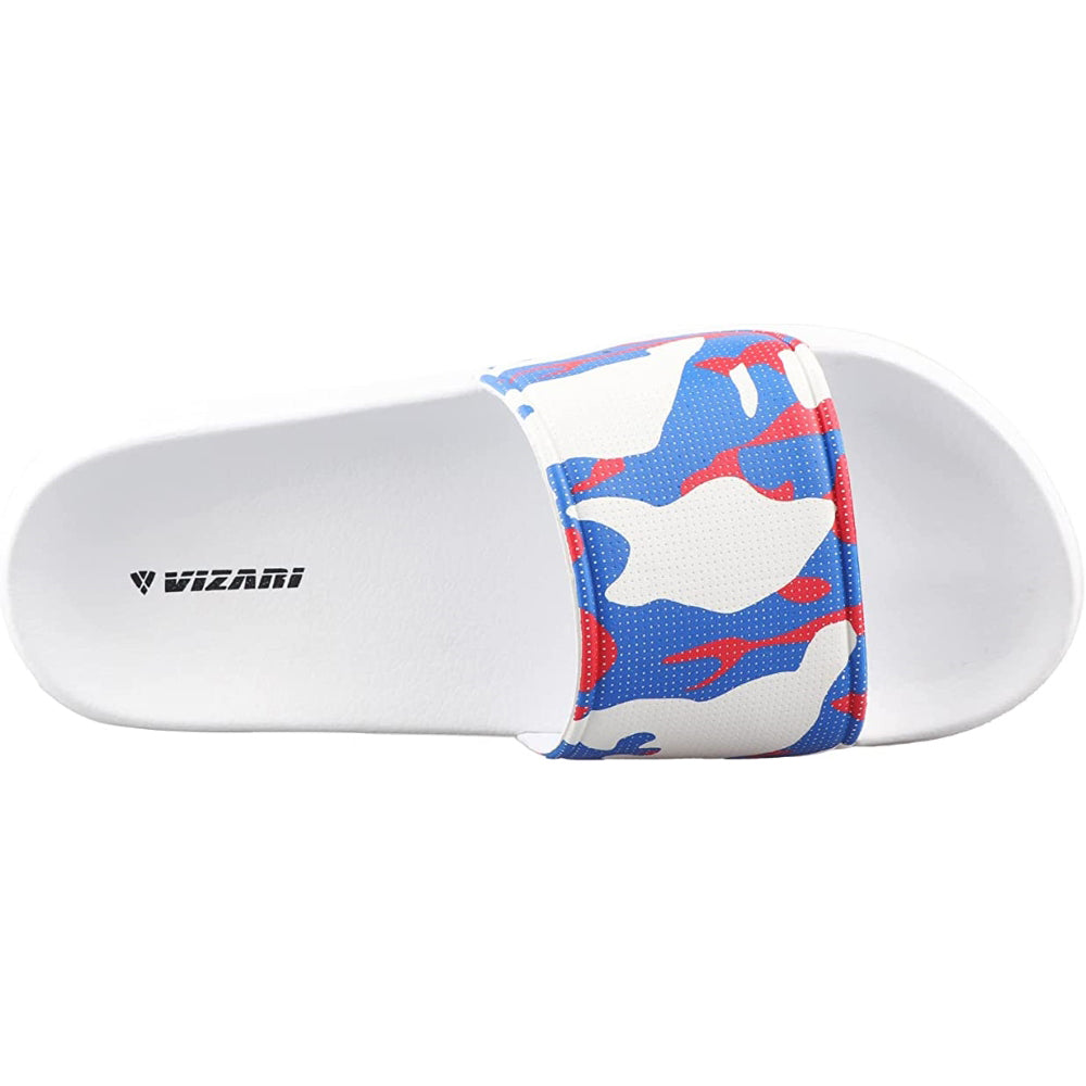 Adult Camo Soccer Slide Sandals-White