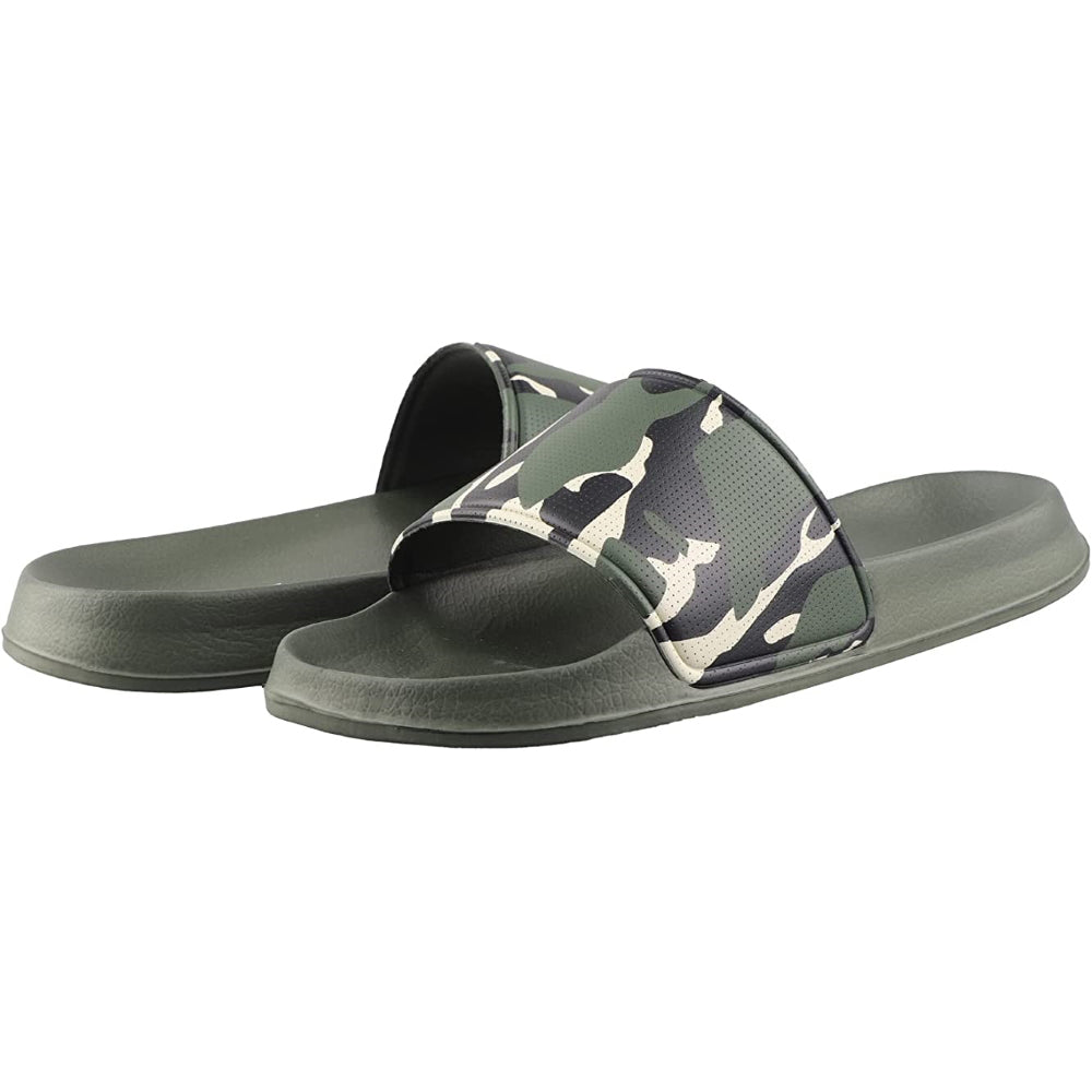 Adult Camo Soccer Slide Sandals -Green Khaki