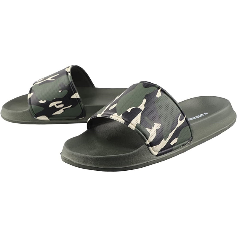 Youth Camo Soccer Slide Sandals - Green Khaki - Vizari Sports