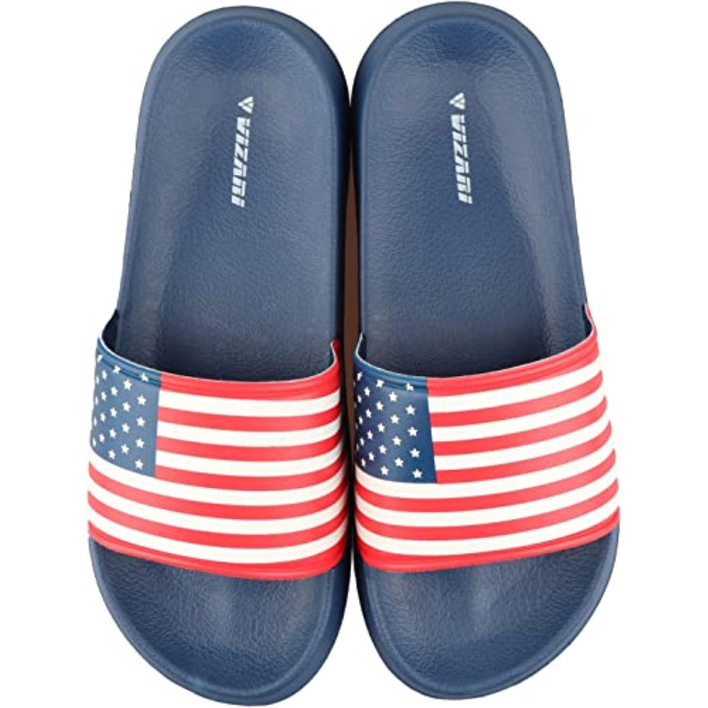 USA Soccer Slide Sandals-Navy