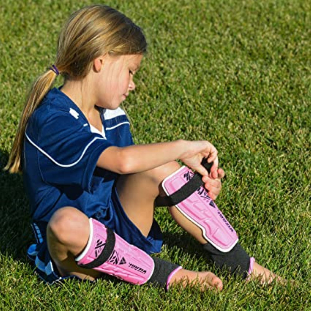 Malaga Soccer Shin Guard with Adjustable Straps-Pink - Vizari Sports