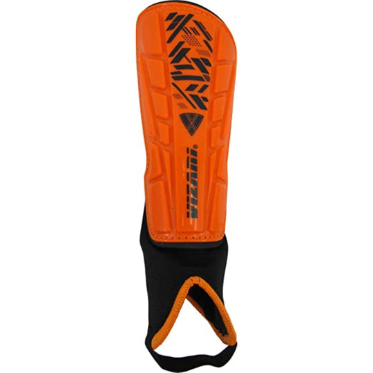 Malaga Soccer Shin Guard with Adjustable Straps-Orange/Black - Vizari Sports