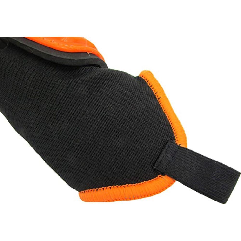Malaga Soccer Shin Guard with Adjustable Straps-Orange/Black - Vizari Sports