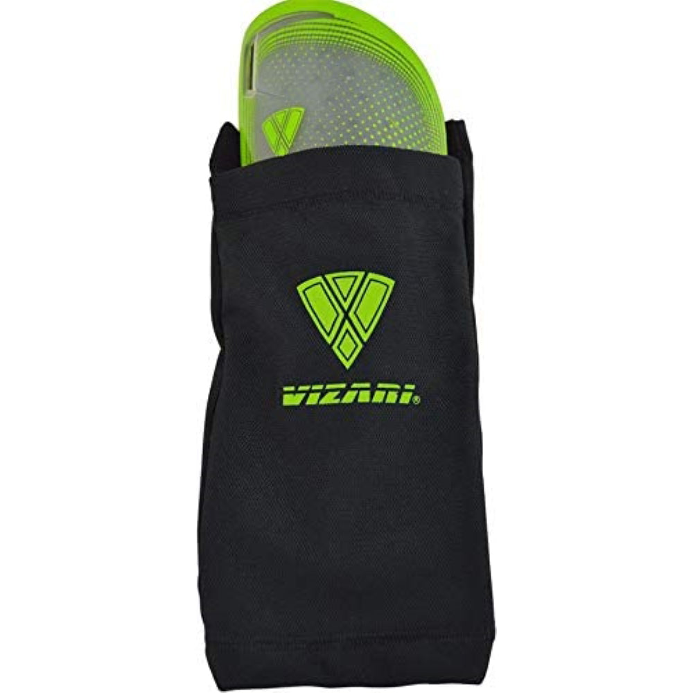 Atletico Soccer Shin Guard with Compression Pocket Sleeve - Green/Grey