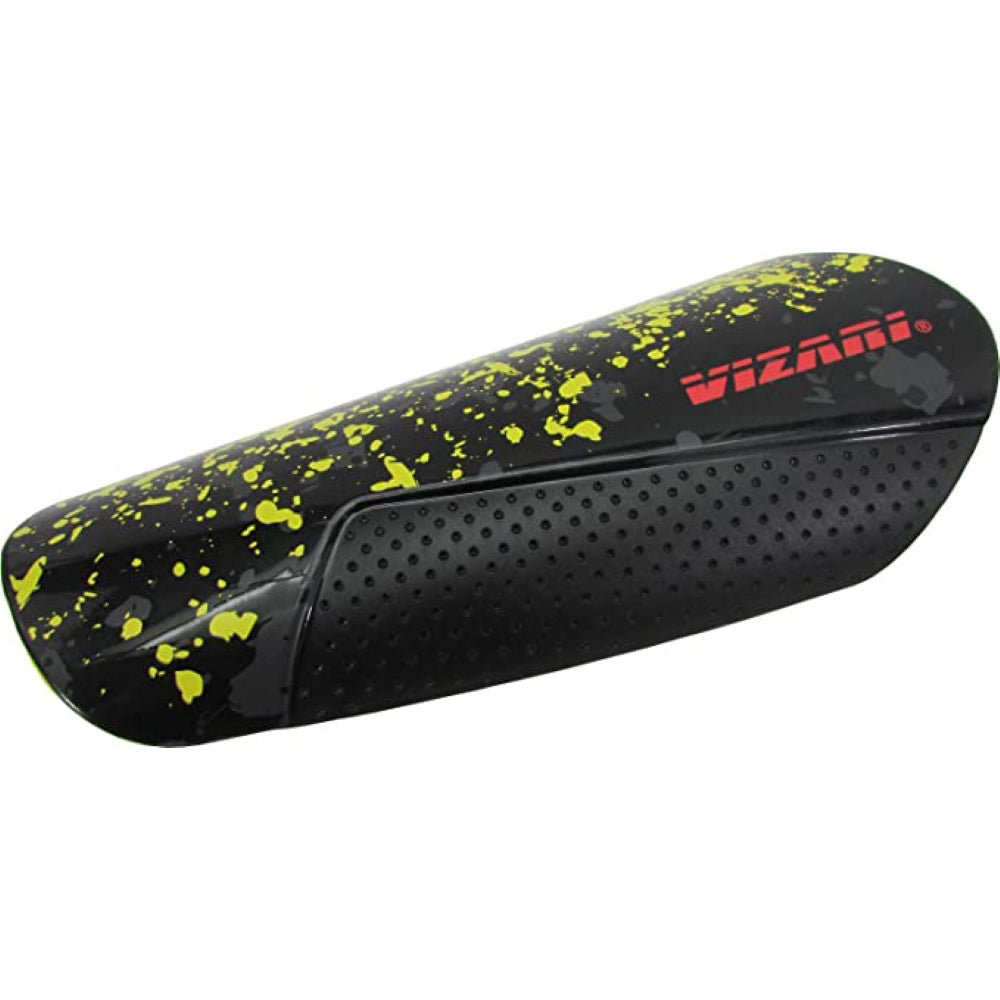 Elite Soccer Shin Guard with Compression Sleeve-Black/Yellow/Red - Vizari Sports