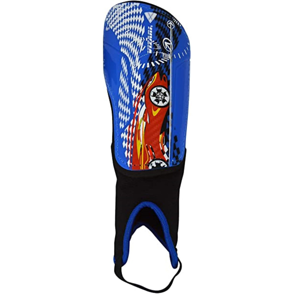Racer Soccer Shin Guard with Ankle Protection-Blue/Red