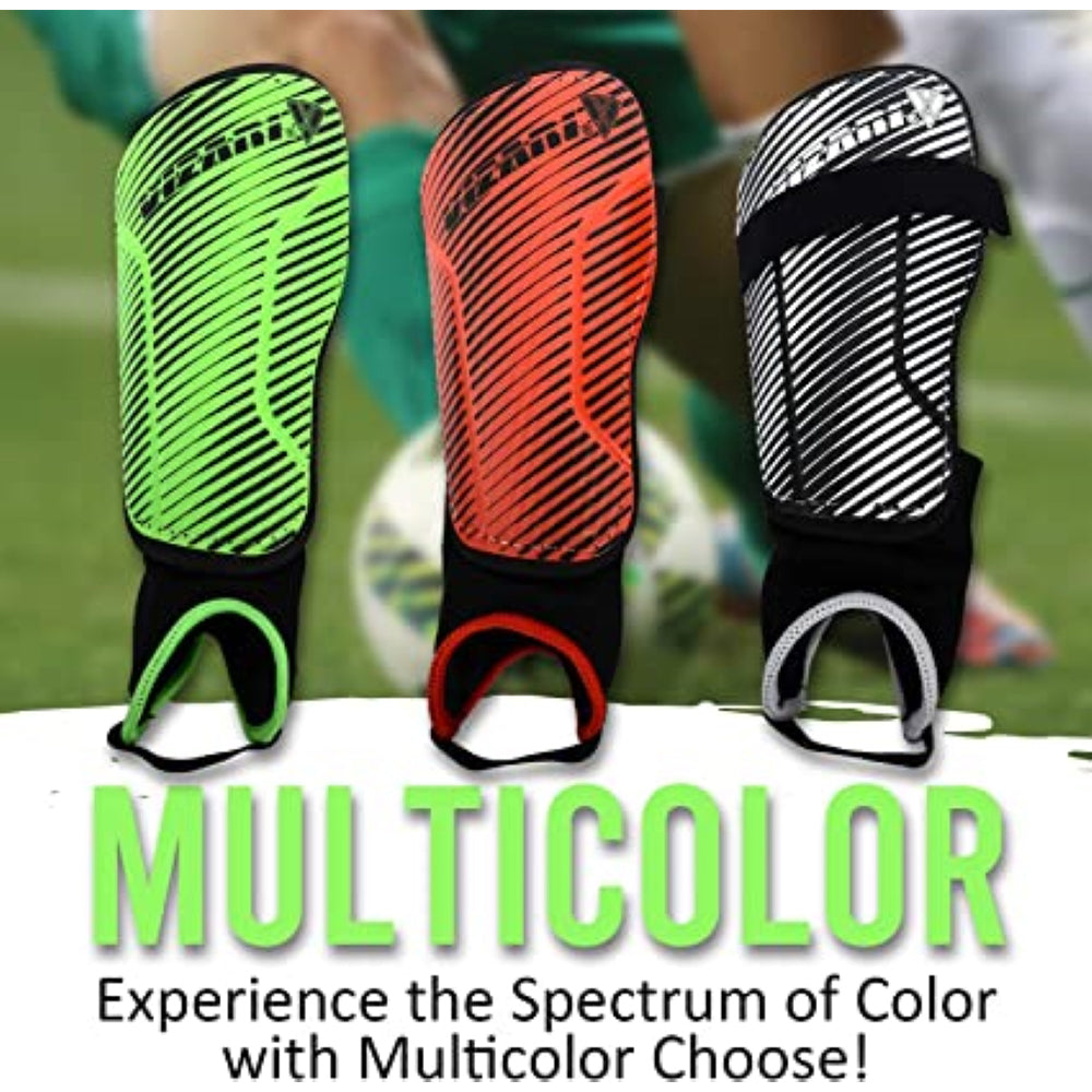 Matera Soccer Shin Guard with Ankle Protection-Black/White - Vizari Sports