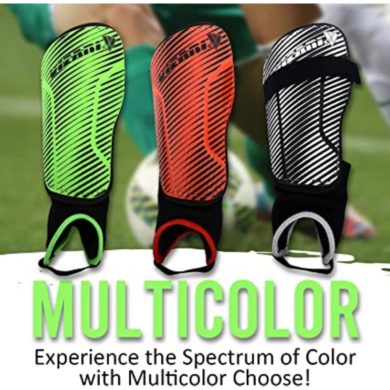 Matera Soccer Shin Guard with Ankle Protection-Black/White - Vizari Sports