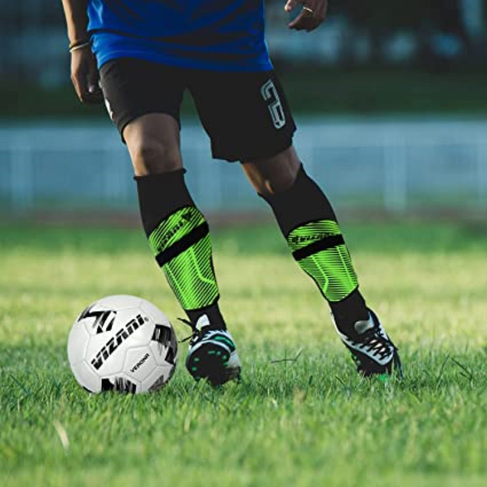 Matera Soccer Shin Guard with Ankle Protection-Green/Black - Vizari Sports