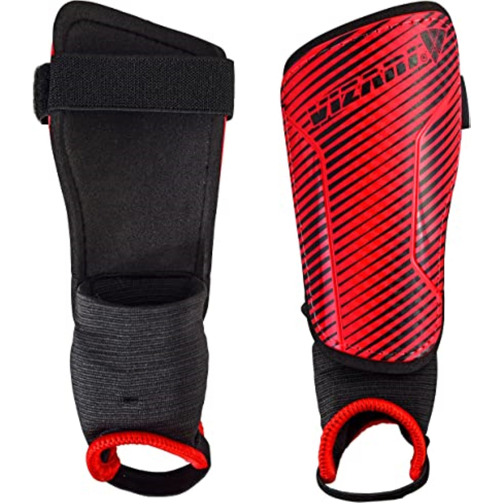 Matera Soccer Shin Guard with Ankle Protection-Red/Black