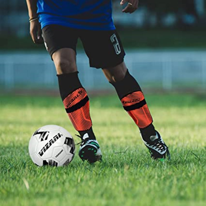 Matera Soccer Shin Guard with Ankle Protection-Red/Black - Vizari Sports