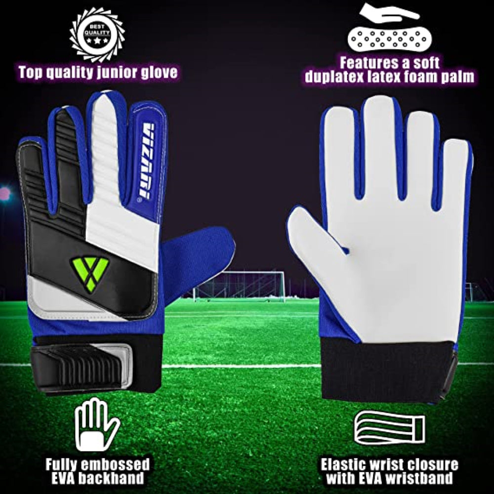 Junior Keeper Gloves-Blue/White/Black - Vizari Sports