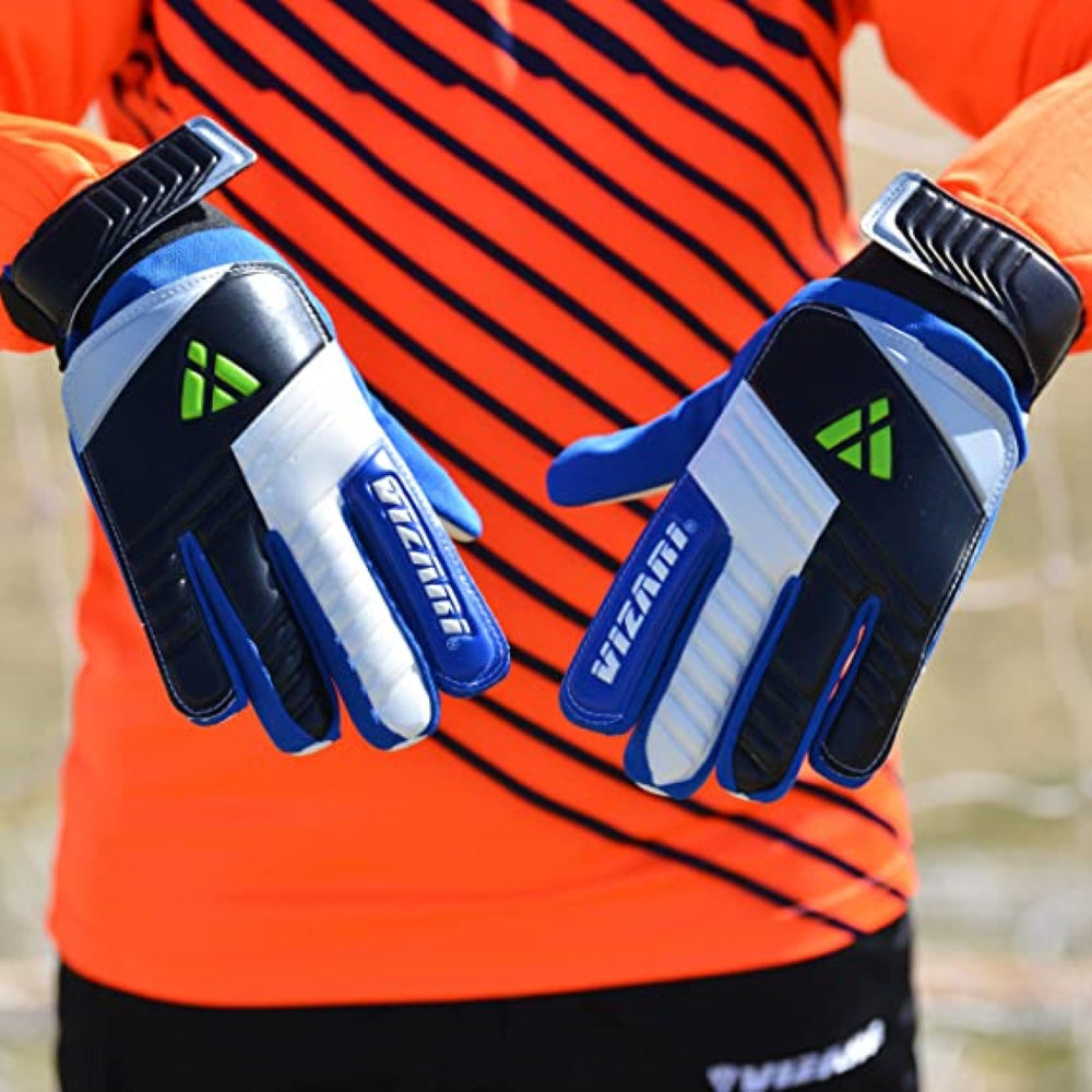 Junior Keeper Gloves-Blue/White/Black - Vizari Sports