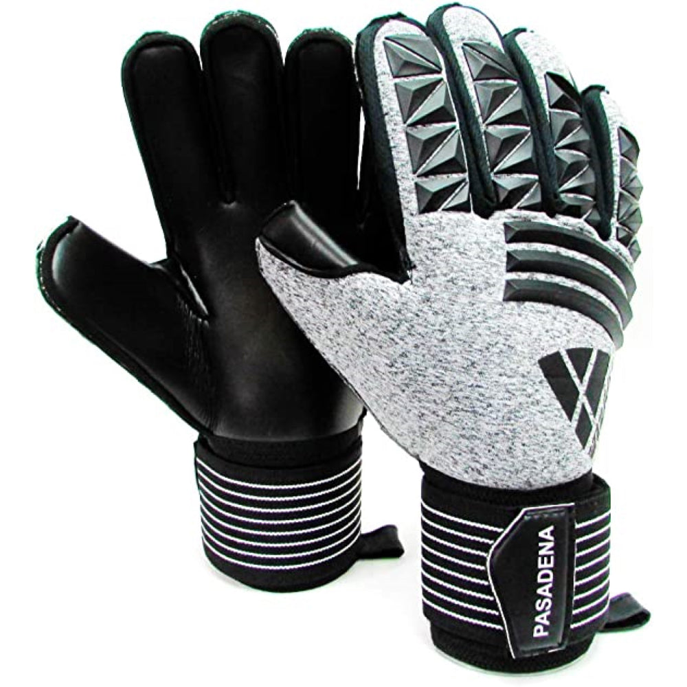 Pasadena F.p. Goalkeeper Gloves w/ Finger Protection-Black/Silver - Vizari Sports