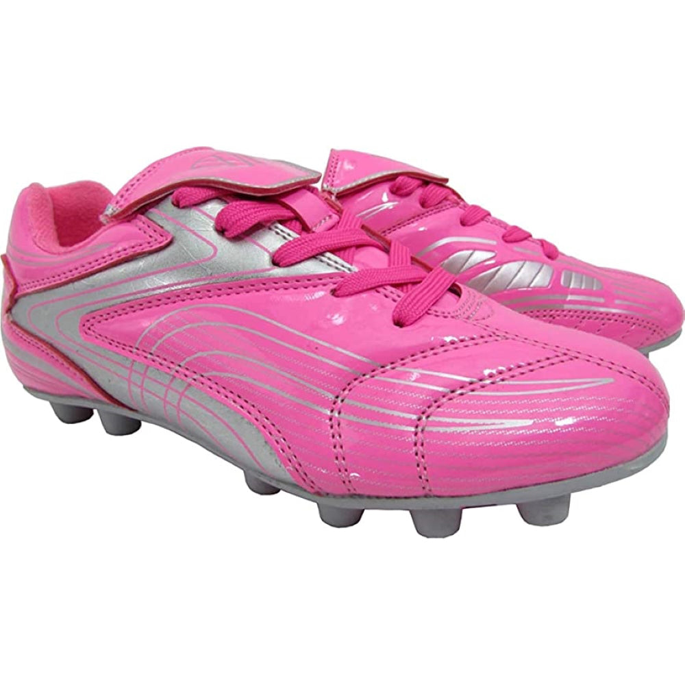 Striker Firm Ground Soccer Shoes - Pink/Silver