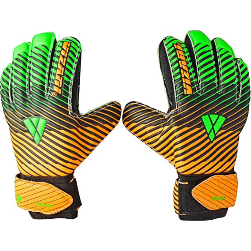 Saturn F.P. Goalkeeper Gloves w/ Finger Support-Green/Orange - Vizari Sports