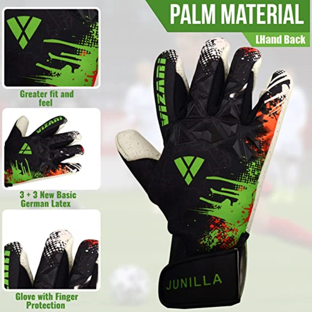 Junilla Goalkeeper Gloves with Finger Protection - Black/White
