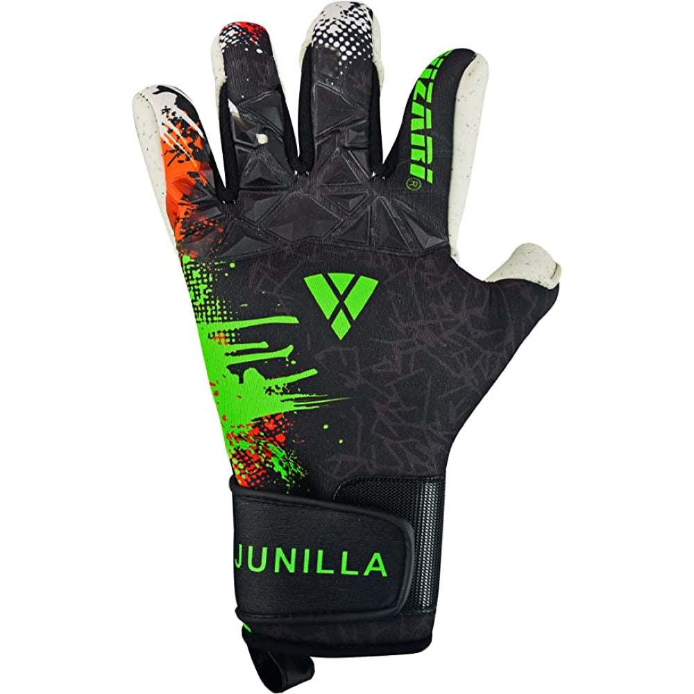 Junilla Goalkeeper Gloves with Finger Protection - Black/White - Vizari Sports