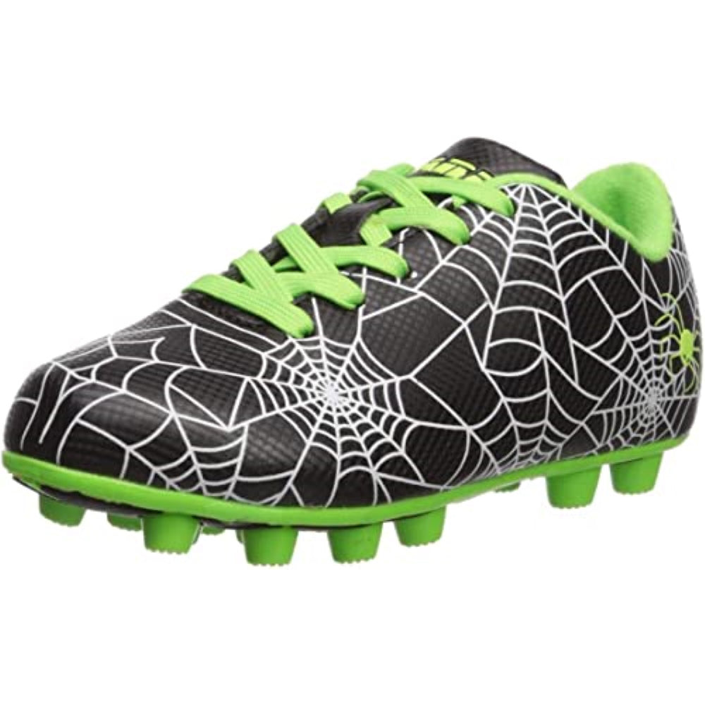 Spiderweb Firm Ground Soccer Cleats - Black/White/Green - Vizari Sports