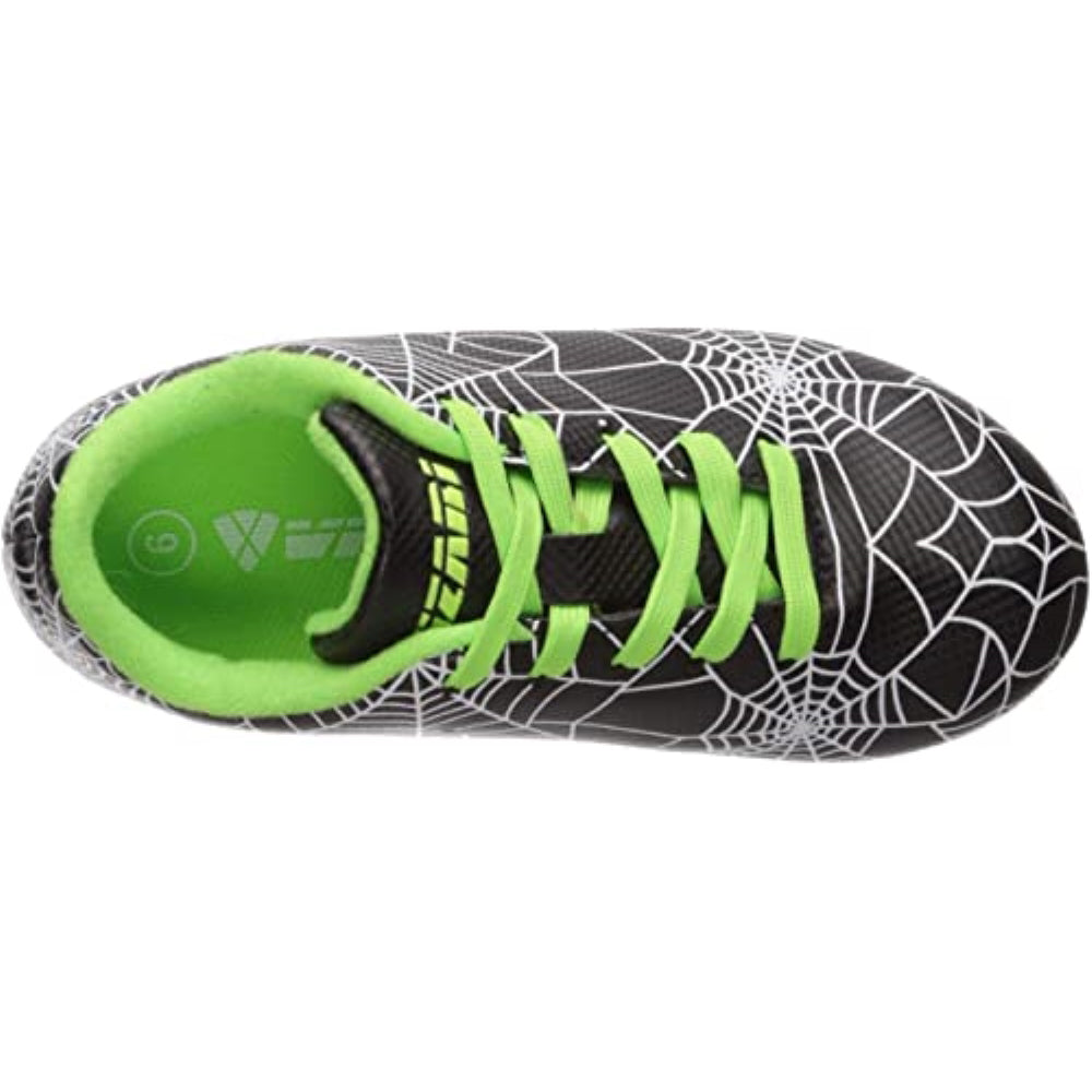 Spiderweb Firm Ground Soccer Cleats - Black/White/Green - Vizari Sports