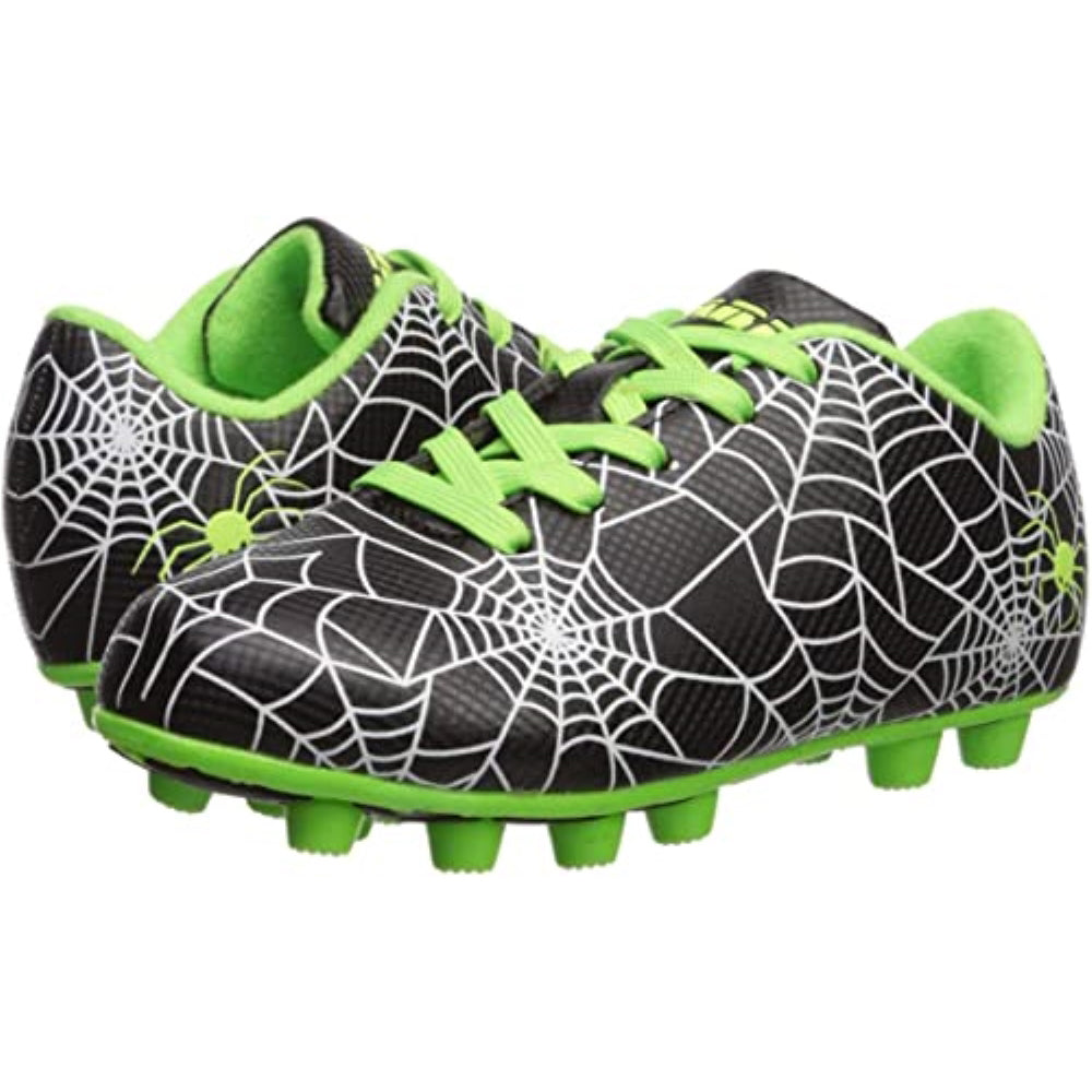 Spiderweb Firm Ground Soccer Cleats - Black/White/Green - Vizari Sports