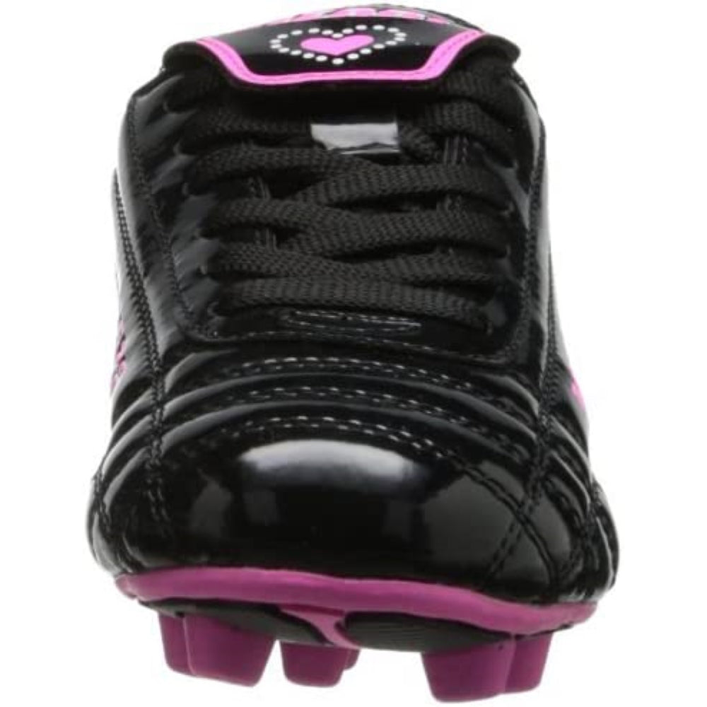 Shiny Retro Hearts Firm Ground Soccer Shoes -Black/Pink
