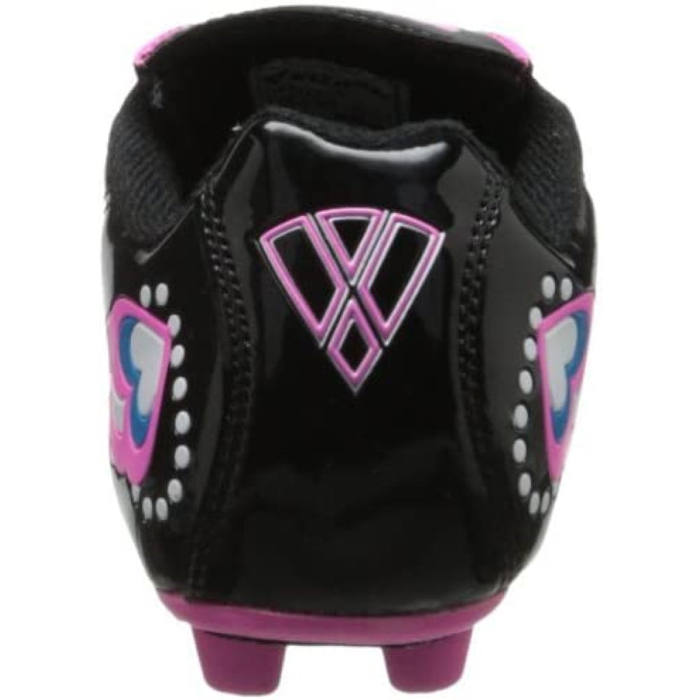 Shiny Retro Hearts Firm Ground Soccer Shoes -Black/Pink