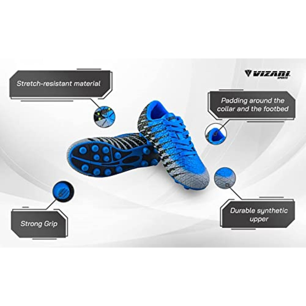 Bolt Firm Ground Soccer Shoes -Blue/Black/Silver - Vizari Sports