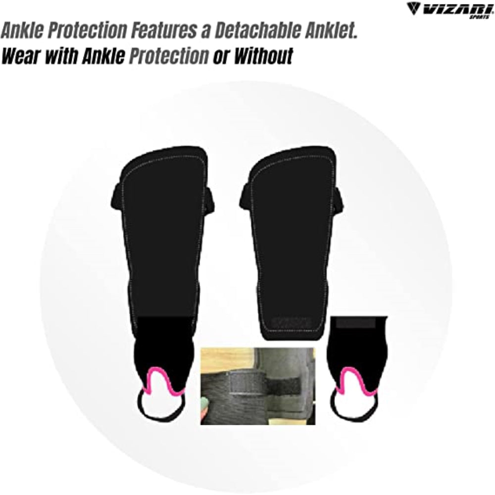 Zodiac Soccer Shin Guard with Detachable Ankle Protection-Pink - Vizari Sports