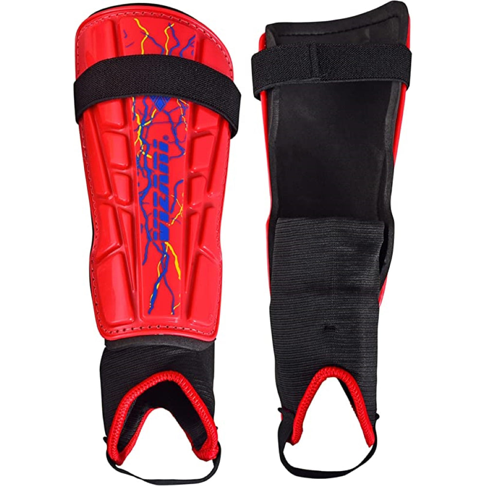 Zodiac Soccer Shin Guard with Detachable Ankle Protection-Red - Vizari Sports