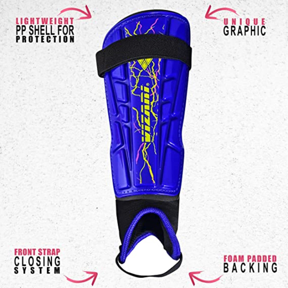 Zodiac Soccer Shin Guard with Detachable Ankle Protection-Blue - Vizari Sports