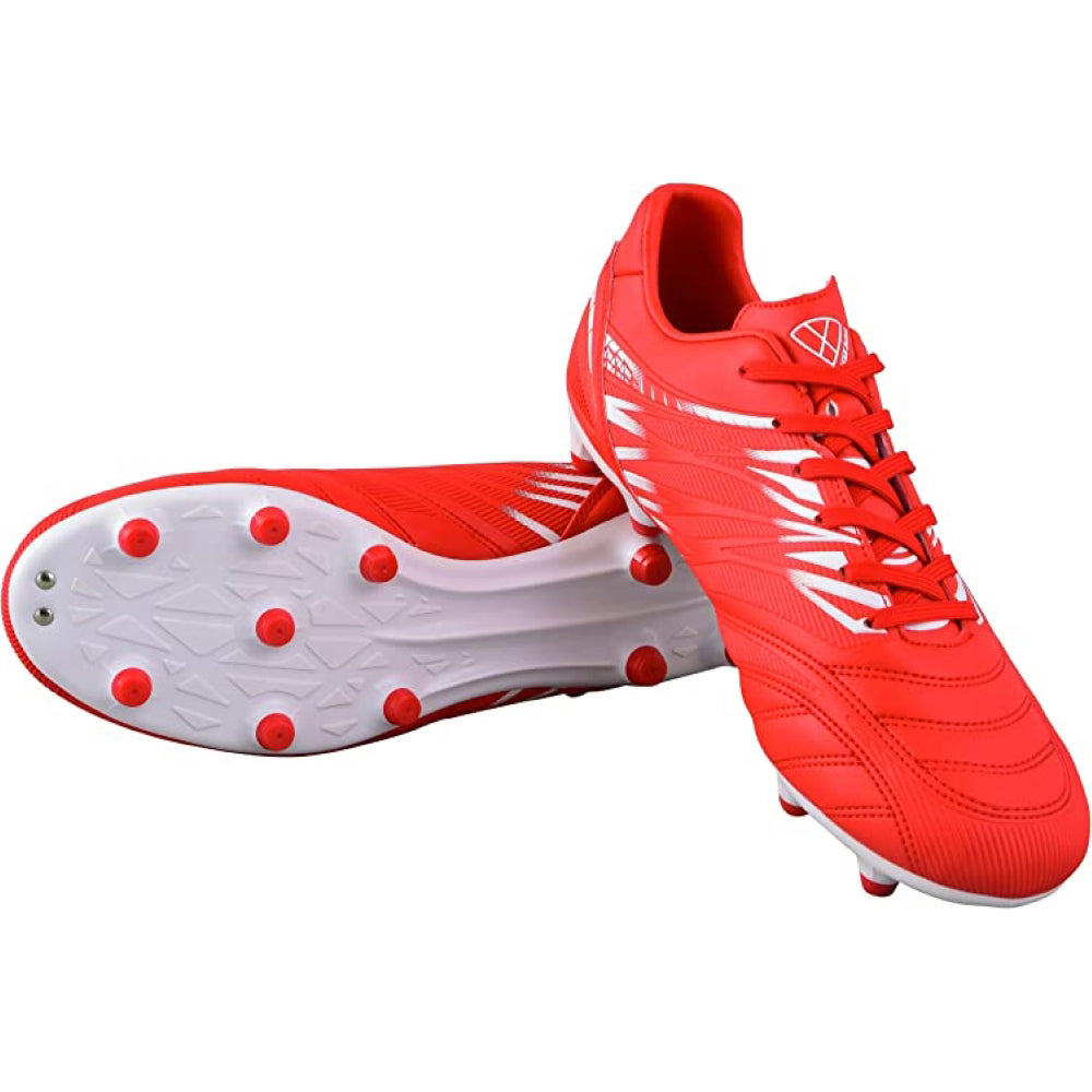 Valencia Firm Ground Soccer Shoes -Red/White