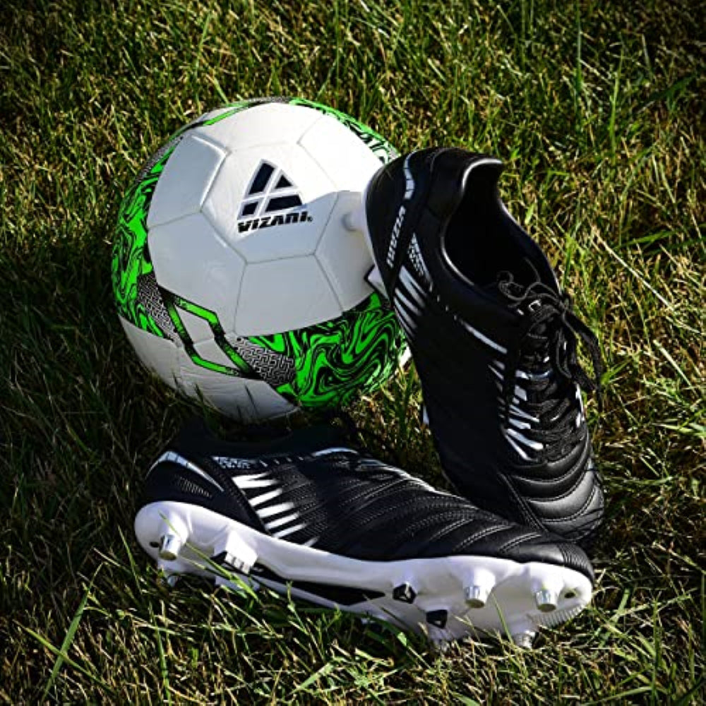 Valencia Firm Ground Soccer Cleats - Black/White