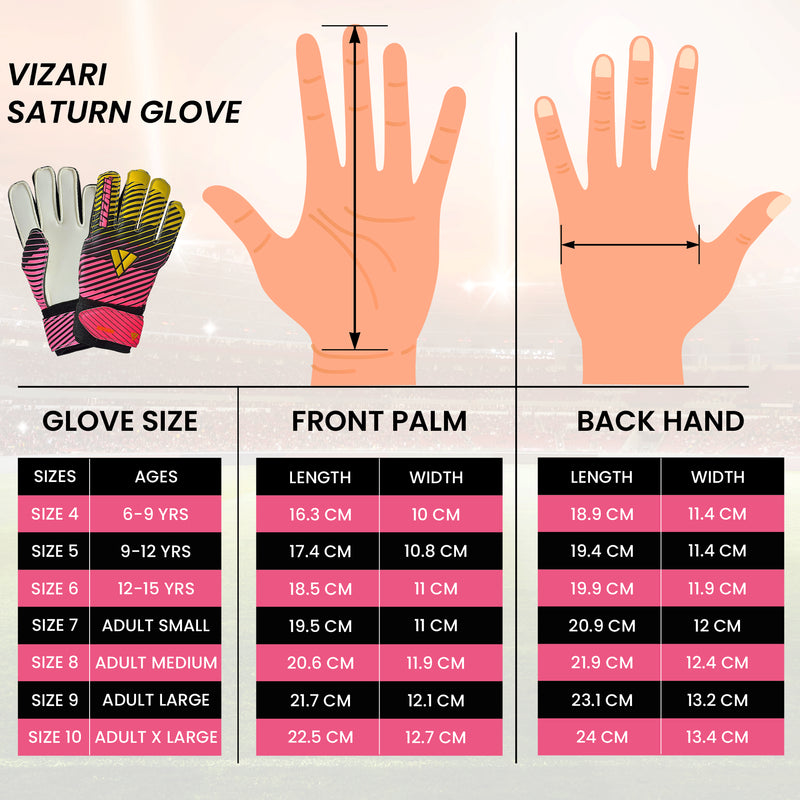 Saturn F.P. Goalkeeper Gloves w/ Finger Support-Blue/Orange - Vizari Sports