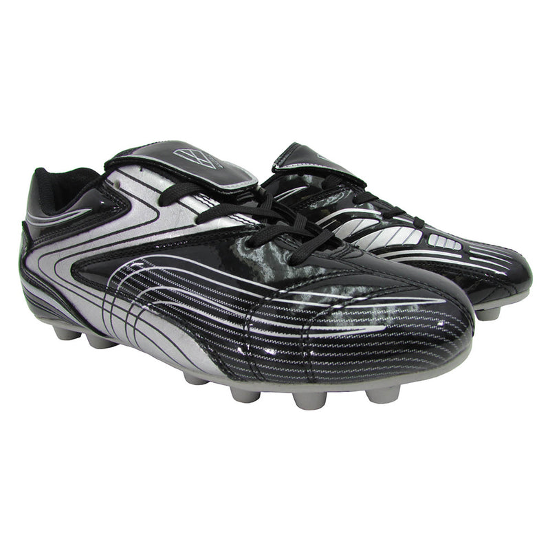 Striker Firm Ground Soccer Shoes -Black/Silver - Vizari Sports