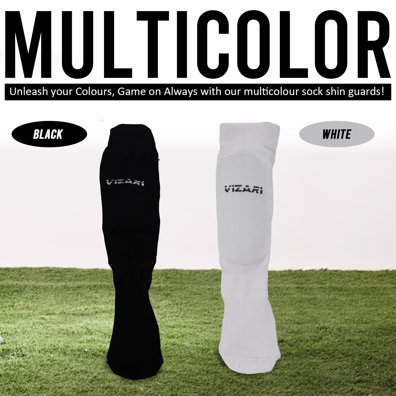 Shin-guard w/ Sock-White