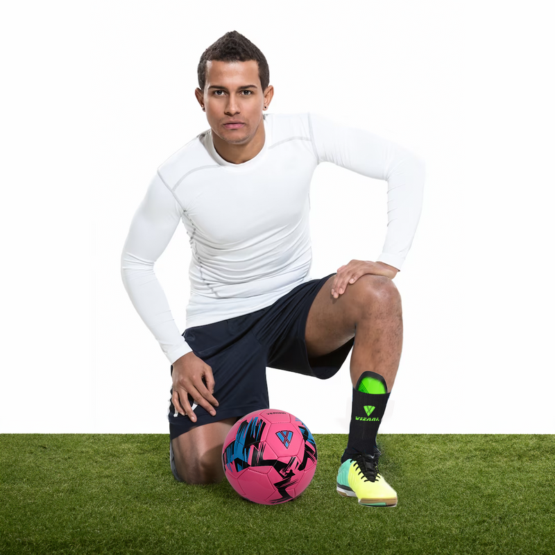 Aptos Soccer Shin Guard with Sleeve-Green/Black - Vizari Sports