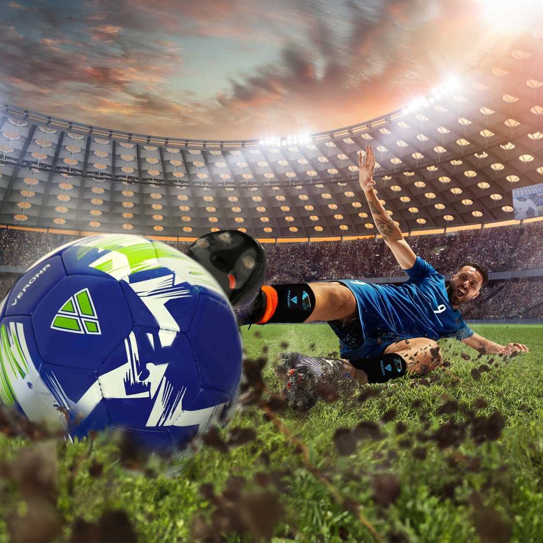 Salinas Soccer Shin Guard with Pocketed Sleeve-Sky/Black - Vizari Sports