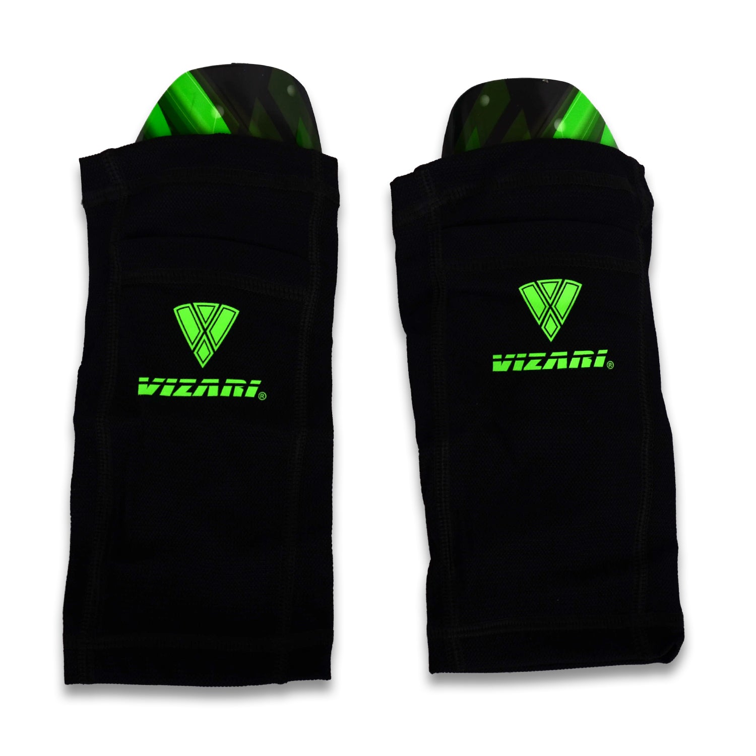 Salinas Soccer Shin Guard with Pocketed Sleeve-Green/Black