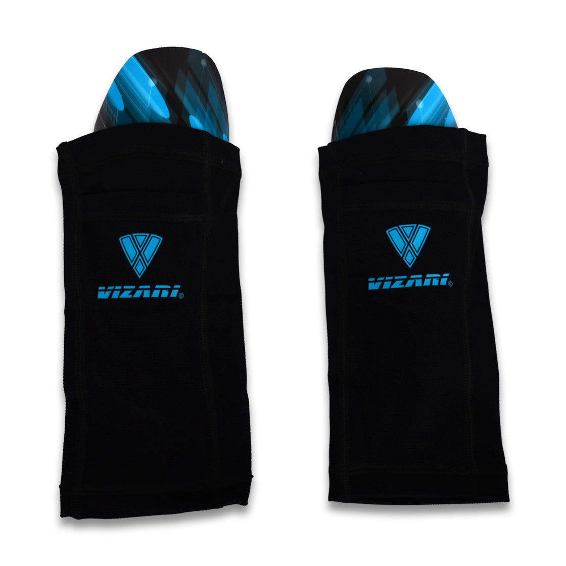 Salinas Soccer Shin Guard with Pocketed Sleeve-Sky/Black - Vizari Sports