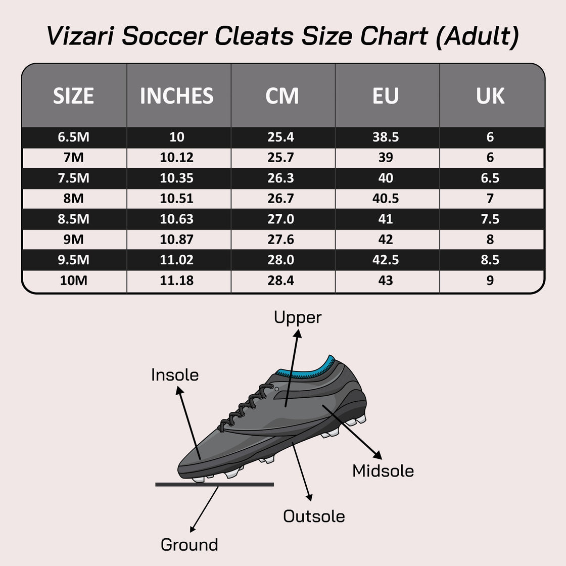 Valencia Firm Ground Soccer Cleats - Red/White - Vizari Sports