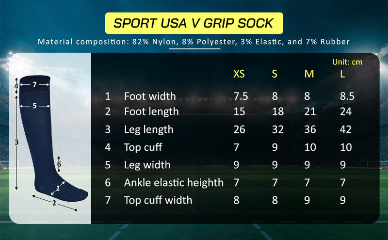 Sport Usa V Grip Sock -Red - Vizari Sports