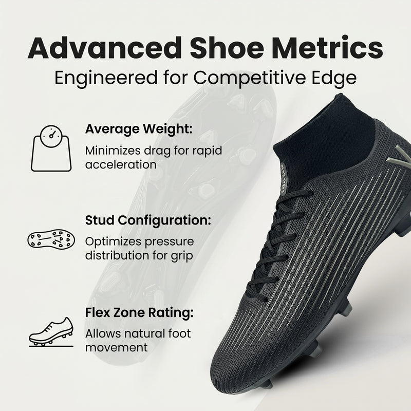 Terron Adult Firm Ground Soccer Cleats - Black