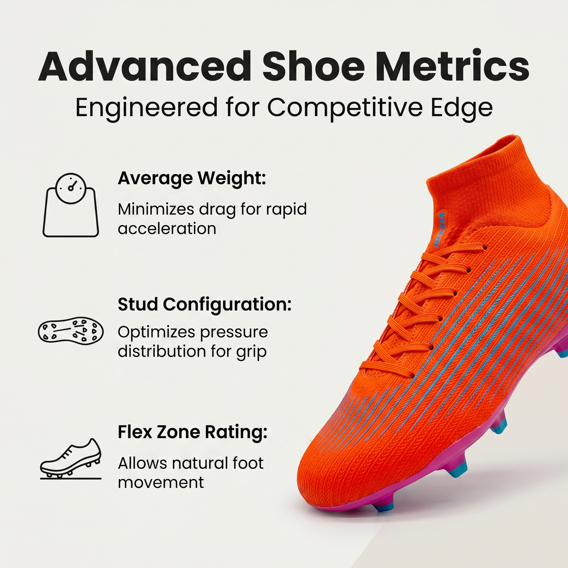 Terron Adult Firm Ground Soccer Cleats - Orange