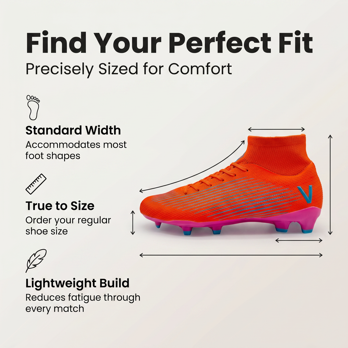 Terron Adult Firm Ground Soccer Cleats - Orange