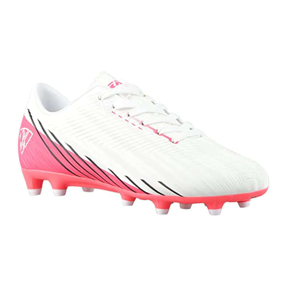 Tesoro Junior Firm Ground Soccer Cleats - White/Pink - Vizari Sports