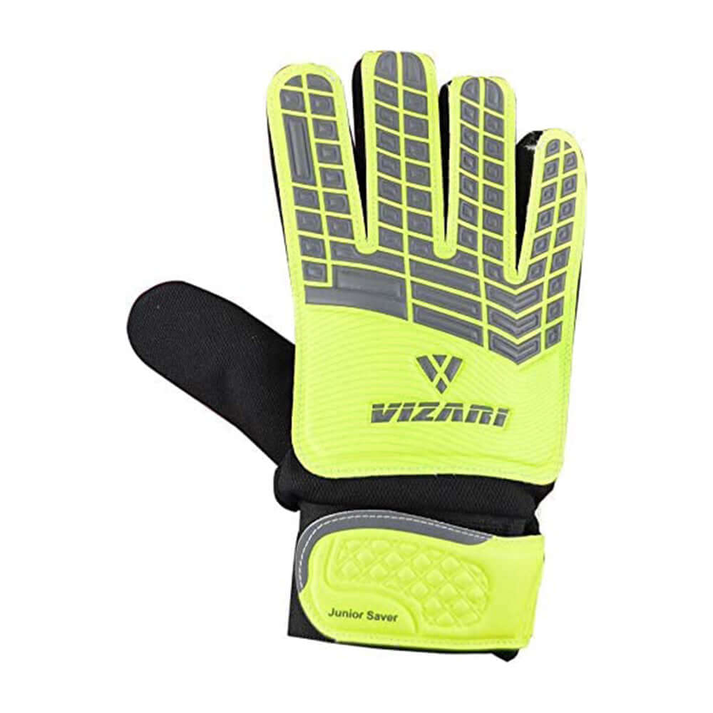 Junior Saver Soccer Goalkeeper Gloves - Yellow/Grey/Black - Vizari Sports