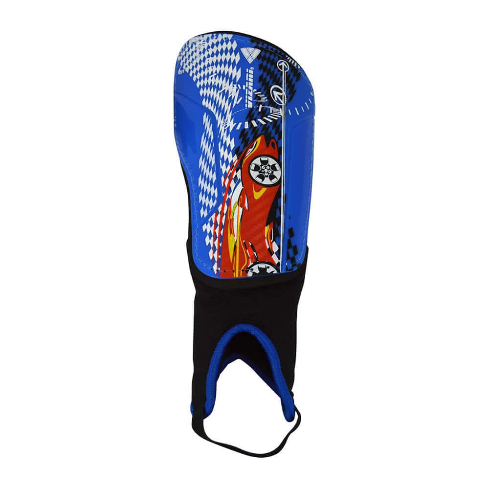 Racer Soccer Shin Guard with Ankle Protection-Blue/Red - Vizari Sports